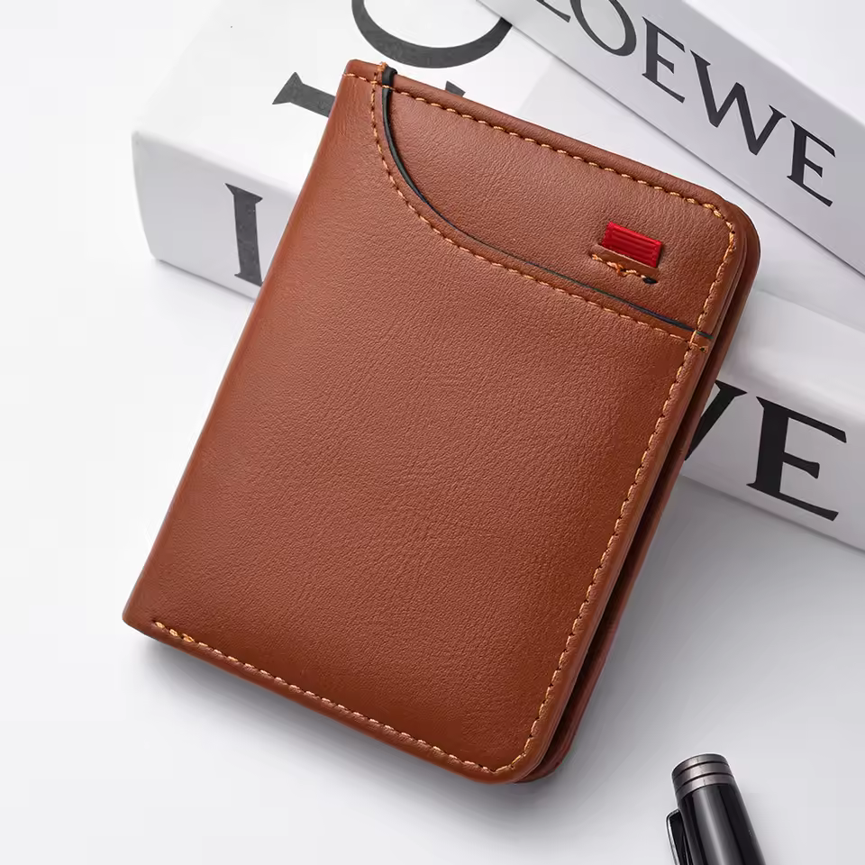 1Pc New Ultra-thin Mini Soft PU Leather Credit Card Wallet Holder Short Vertical High Quality Men's Wallet - Image 11