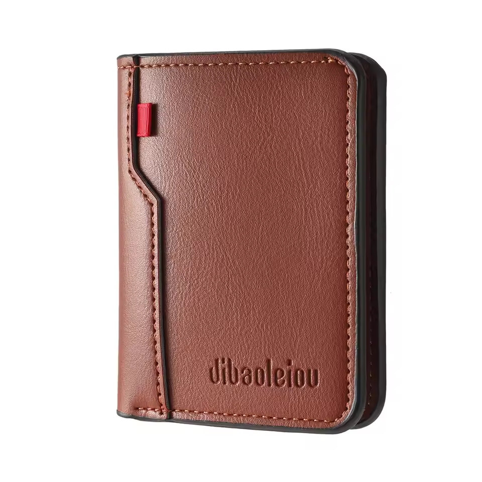 1Pc New Ultra-thin Mini Soft PU Leather Credit Card Wallet Holder Short Vertical High Quality Men's Wallet - Image 5