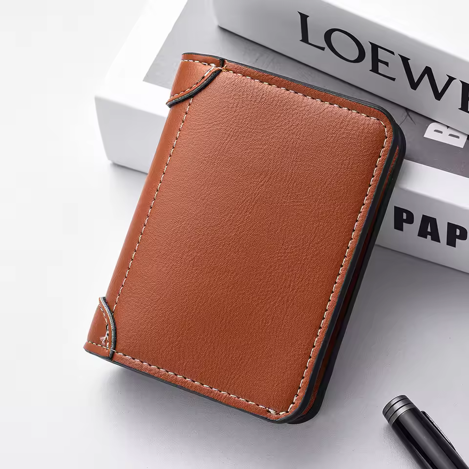 1Pc New Ultra-thin Mini Soft PU Leather Credit Card Wallet Holder Short Vertical High Quality Men's Wallet - Image 9