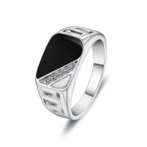 New Metal Glossy Rings for Men Geometric Width Signet Square Finger Punk Style Fashion Ring Jewelry Accessories Anillo Hombre