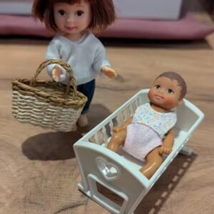 New Mini Miniature Dollhouse Basket Handmade Fashion Hand Woven Basket DIY Paper Vine Basket For BJD Dolls/for Ob11 Dolls