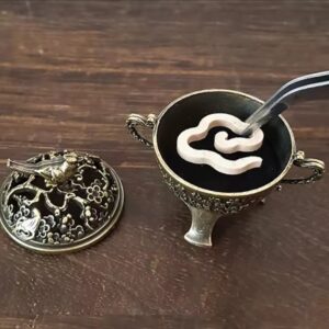 Retro Metal Magpie Lucky Incense Burner Bowl Incense Holder Ornament with Handle Yoga Meditation Home Decoration